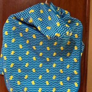 Duck Patterned Blue Dog Raincoat